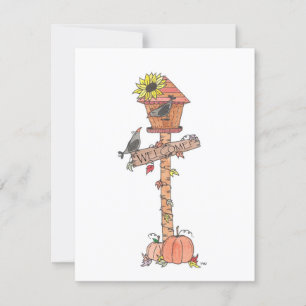 Thanksgiving Birdhouse Kaart