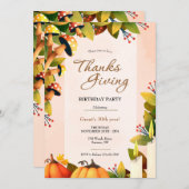 Thanksgiving Birthday Kaart (Voorkant / Achterkant)