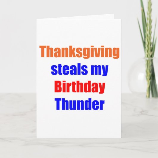 Thanksgiving Birthday Thunder Feestdagen Kaart (Voorkant)
