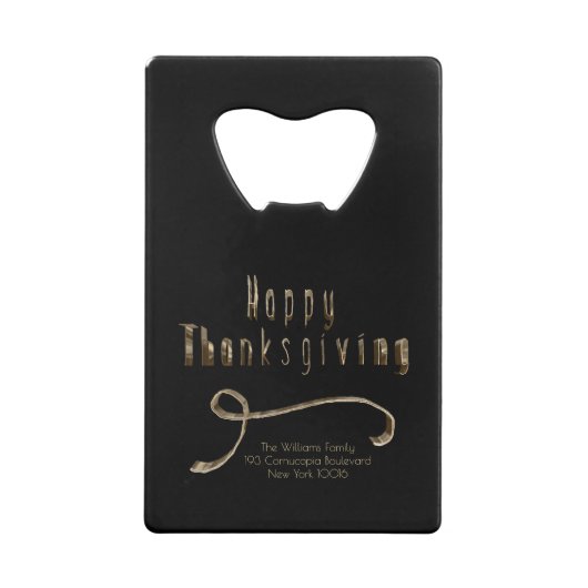 Thanksgiving Black Gold Elegant Script Typographie (Dos)