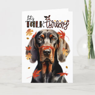 Thanksgiving Black Tan Coonhound Laten we Turkije Feestdagen Kaart