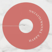 Thanksgiving bladeren wijnglaslabel (Achterkant)