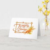 Thanksgiving Blessings Blank Folded Greeting Card  Kaart (Gele Bloem)