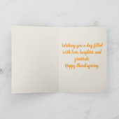 Thanksgiving Blessings Card – Cozy Autumn Watercol Kaart (Binnen)