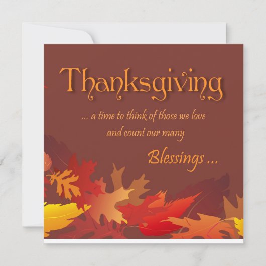 Thanksgiving - Blessings - Inbeluitnodiging voor e Kaart (Voorkant)