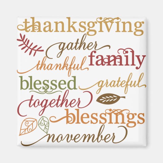 Thanksgiving Blessings Magneet (Voorkant)