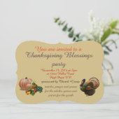 Thanksgiving Blessings Party Kaart (Staand voorkant)