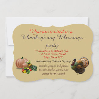 Thanksgiving Blessings Party Kaart