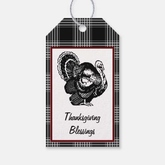 Thanksgiving Blessings Turkije Cadeaulabel (Voorkant)