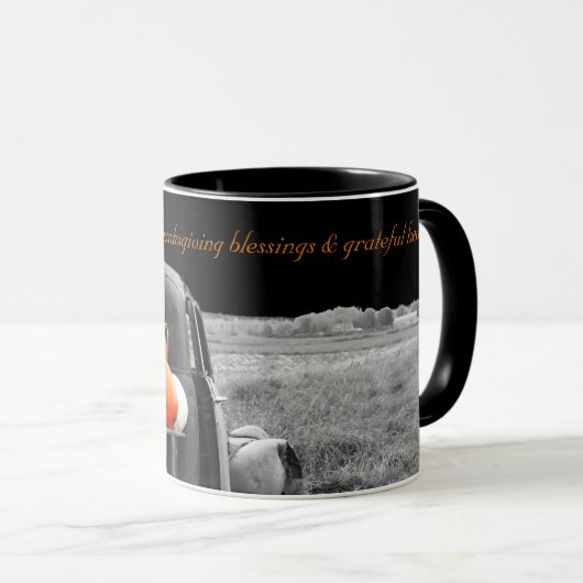 Thanksgiving Blessures Mug Black (Devant droit)