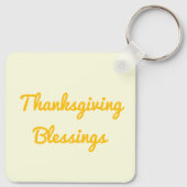 Thanksgiving Bloemen in Pompoen Custom Sleutelhanger (Achterkant)