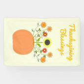 Thanksgiving Bloemen in Pompoen Custom Spandoek (Horizontaal)