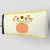 Thanksgiving bloemen in pompoen golfheadcover (Voorkant)