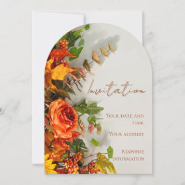 Thanksgiving Bloemen Vakantie Uitnodiging Kaart