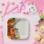 Thanksgiving Bloemen Vierkant Papier Bord (Feest)