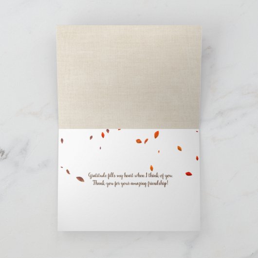 Thanksgiving Boeken voor Vriendschap Kaart (Binnen)