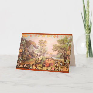 Thanksgiving boeren oogsten thuis bedankkaart