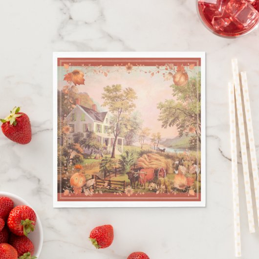 Thanksgiving boeren oogsten thuis servet (Insitu)