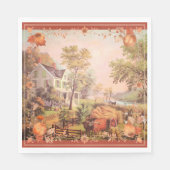 Thanksgiving boeren oogsten thuis servet (Voorkant)