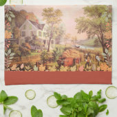 Thanksgiving boeren oogsten thuis theedoek (Gevouwen)