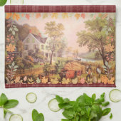 Thanksgiving Boeren Thuisoogst Plaid Theedoek (Gevouwen)