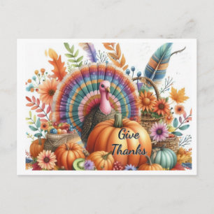 Thanksgiving Boho Tom Kalkoen Briefkaart
