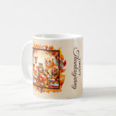 Thanksgiving bosdieren herfstbladeren koffiemok (Voorkant links)