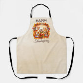 Thanksgiving bosdieren herfstbladeren schort (Voorkant)