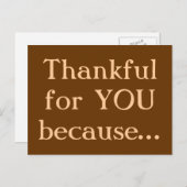 Thanksgiving Briefkaart (Voorkant / Achterkant)