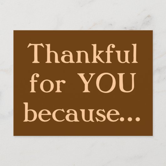 Thanksgiving Briefkaart (Voorkant)