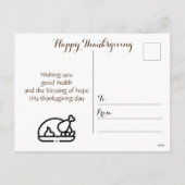 Thanksgiving Briefkaart (Achterkant)