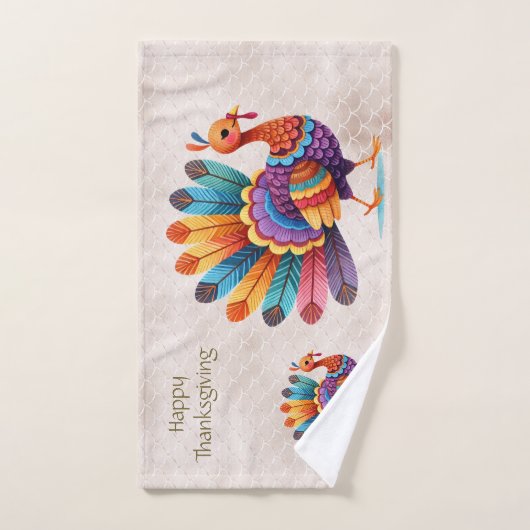 Thanksgiving Bright Feathers Turkije Handdoek (Handdoek)