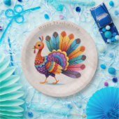 Thanksgiving Bright Feathers Turkije Papier Bord (Feest)