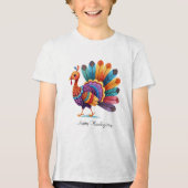 Thanksgiving Bright Feathers Turkije T-shirt (Voorkant)