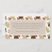 Thanksgiving Brown Fall laat een eenvoudige script Feestdagenkaart (Achterkant)