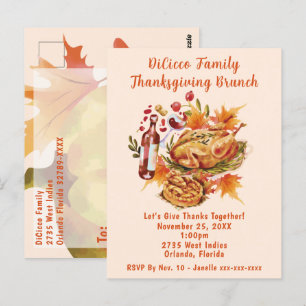 Thanksgiving Brunch Harvest Celebration Briefkaart