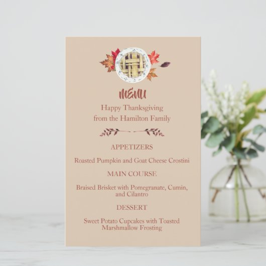 Thanksgiving Calories Don't Count Menu (Debout devant)