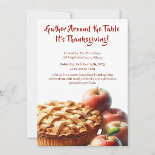 Thanksgiving Canada Appeltaart Vergadering Kaart