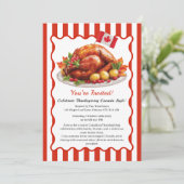 Thanksgiving Canada | Cosy Roast Turkey Gathering Kaart (Staand voorkant)