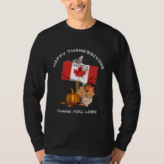 Thanksgiving CANADA FLAG Pumpkin T-shirt (Voorkant)