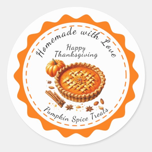 Thanksgiving Canada | Pompoentaart Genot  Ronde Sticker (Voorkant)