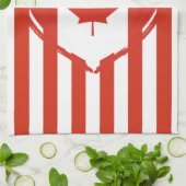 Thanksgiving Canada – Rode hart en strepen Theedoek (Gevouwen)