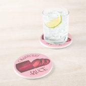 Thanksgiving Caned Jellied Cranberry Sauce Food Zandsteen Onderzetter (Zijkant)