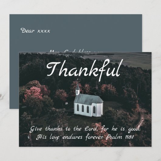 Thanksgiving Card - Christelijk - Faith Kaart (Voorkant / Achterkant)