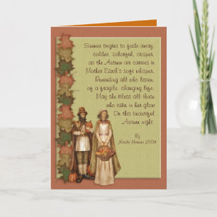Thanksgiving Card with Poem Feestdagen Kaart