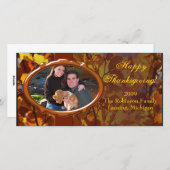 Thanksgiving Carte photo d'automne, Salutation per (Devant / Derrière)