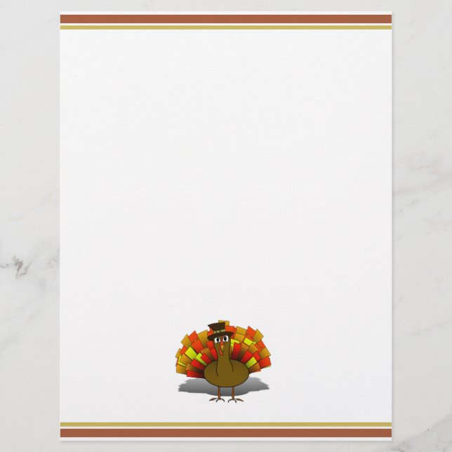 Thanksgiving Cartoon Turkije Pilgrim (Voorkant)