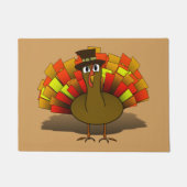 Thanksgiving Cartoon Turkije Pilgrim Deurmat (Voorkant)