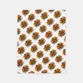 Thanksgiving Cartoon Turkije Pilgrim Fleece Deken (Voorkant)