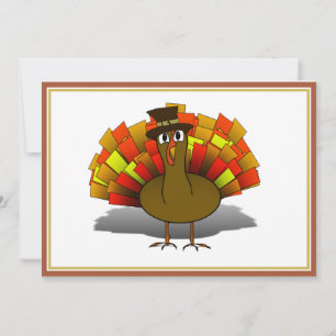 Thanksgiving Cartoon Turkije Pilgrim Kaart